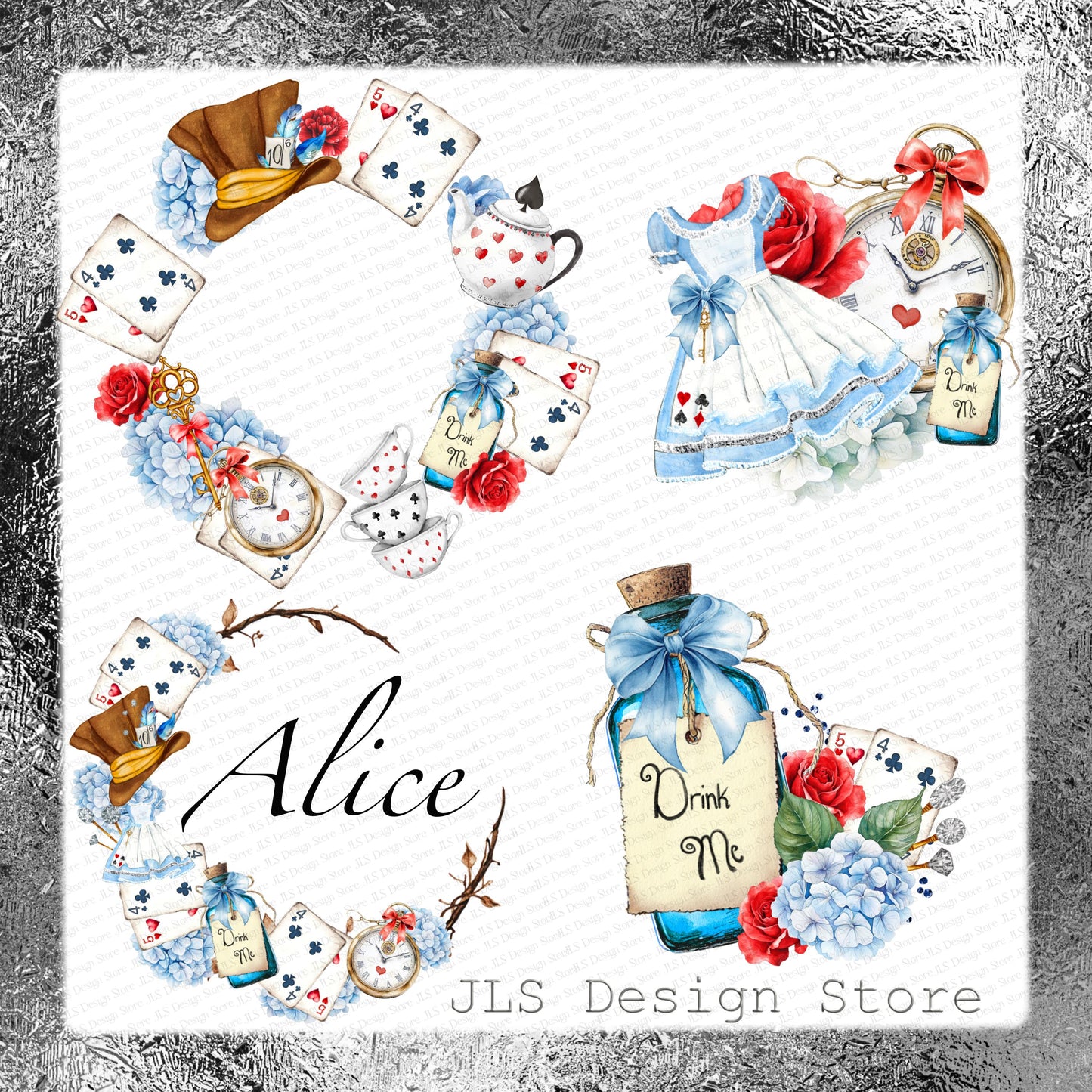 Alice in Wonderland Clipart Set