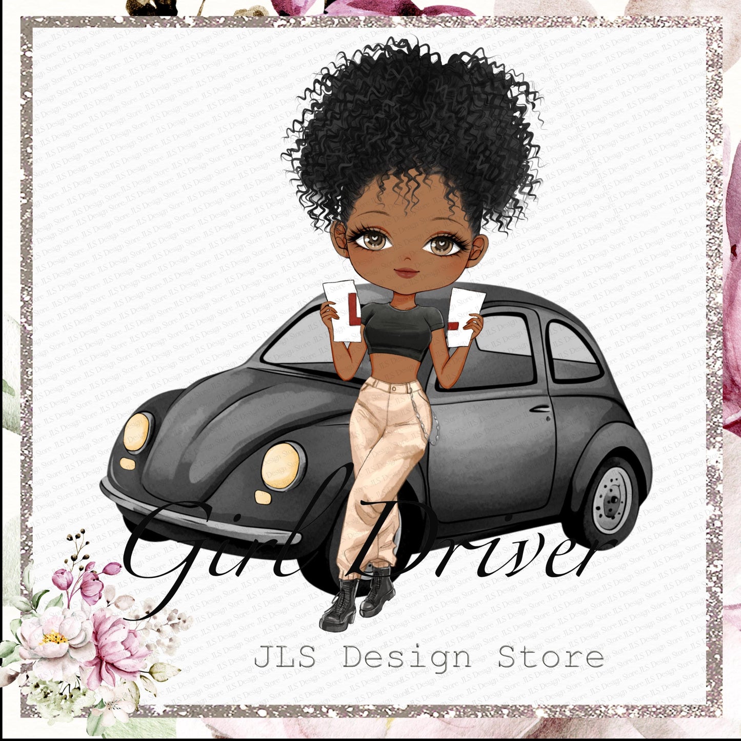 Driver Girl Clipart Set: Customizable New Driver PNG (Digital Download