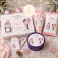 Pink  Blue Christmas Penguin Printable Set