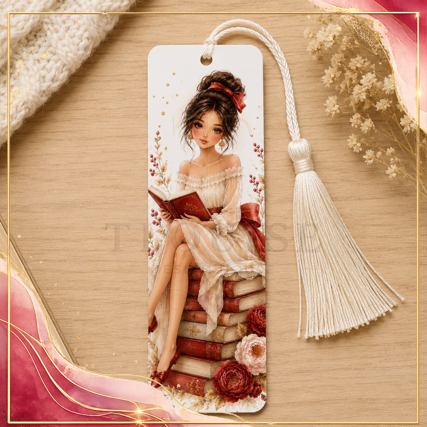 Cozy Book Lover Printable Gift Set – 4 Coordinated Designs