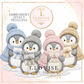 Christmas Embroidery Effect Penguins
