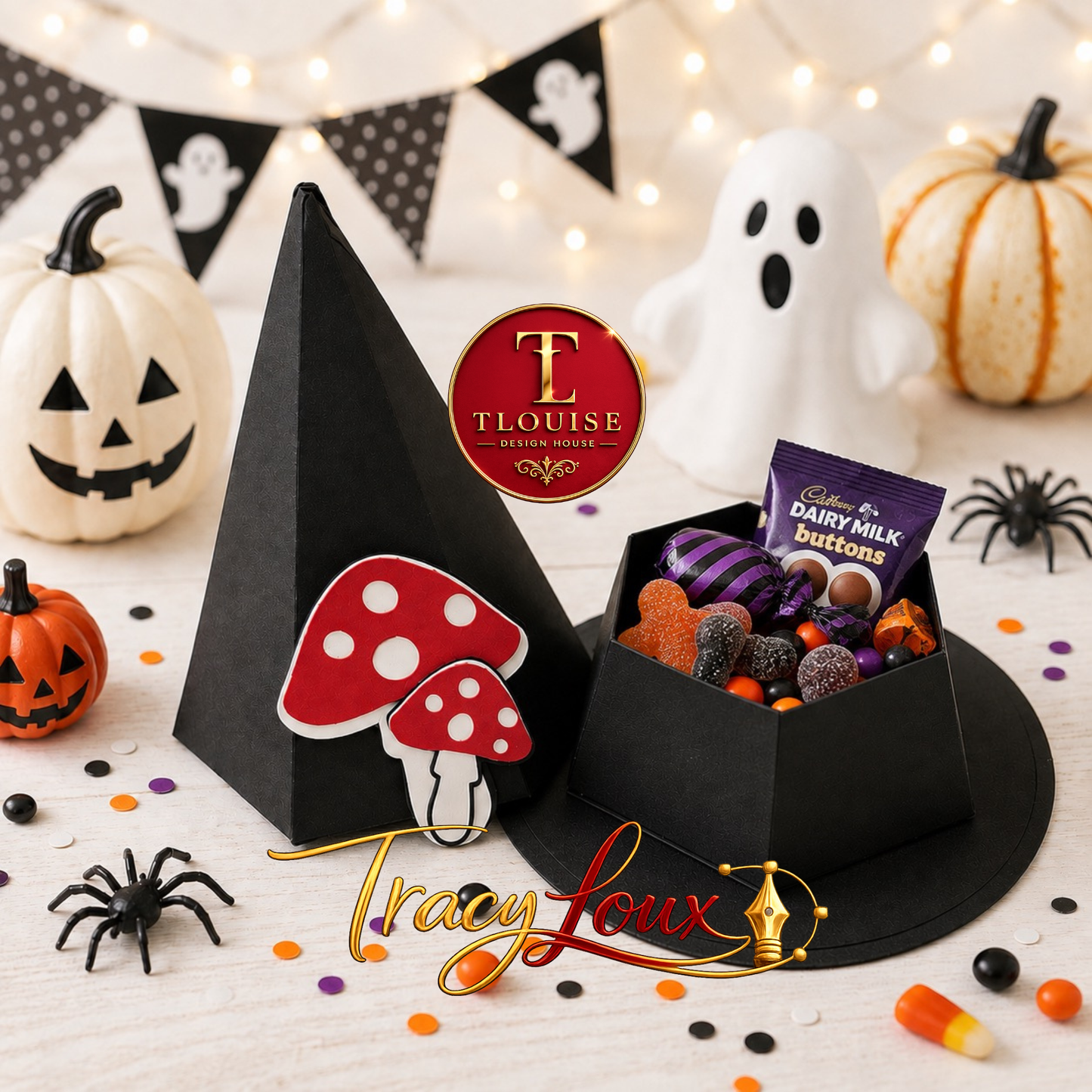 Witches Hat Favour Box SVG Bundle | Halloween Treat Box Template | Halloween Party Favour Box | Cricut & Silhouette SVG | DXF PDF PNG EPS JPEG