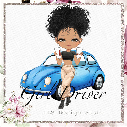 Driver Girl Clipart Set: Customizable New Driver PNG (Digital Download