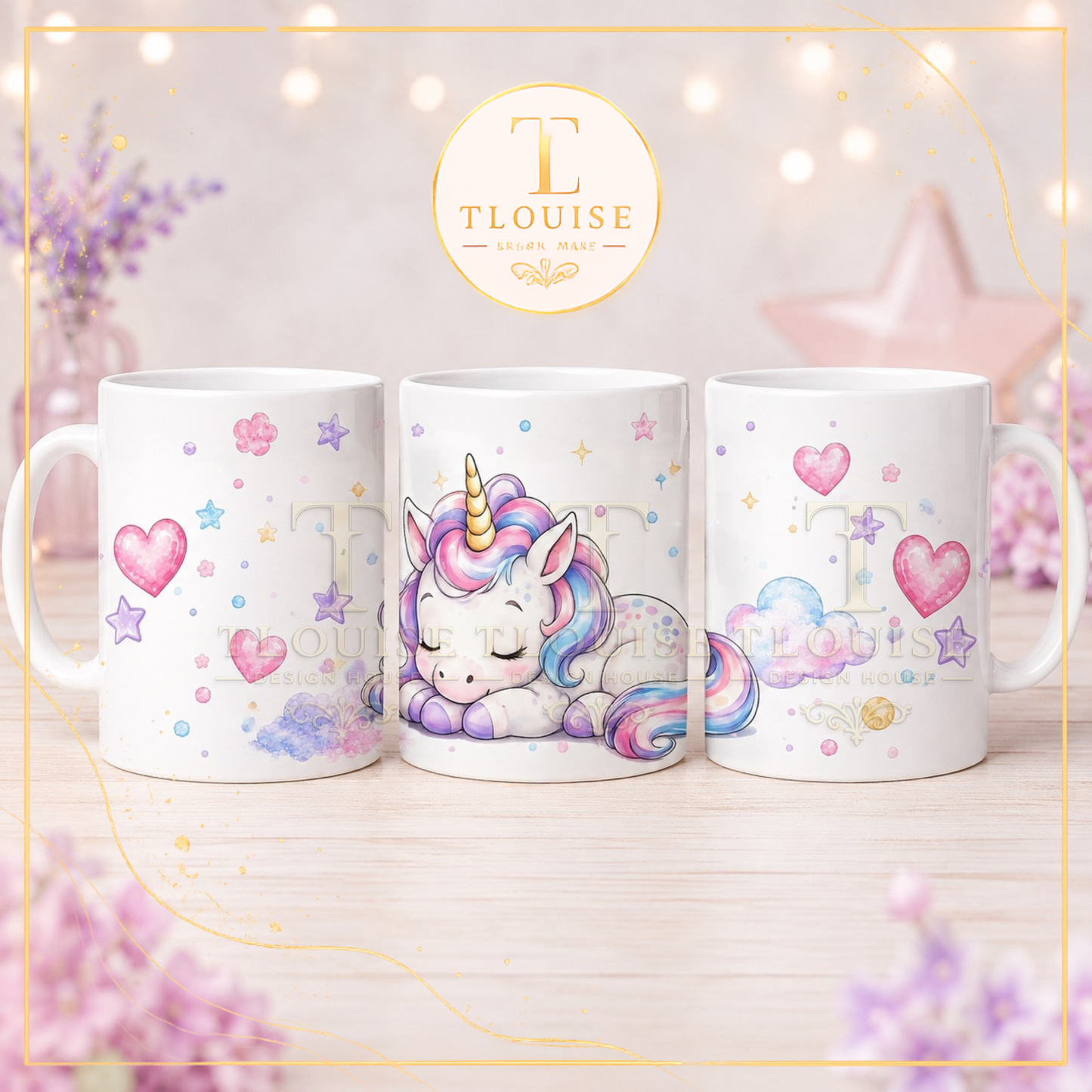 Cute Watercolour Unicorn Digital Collection | Mug Wraps, Bookmarks, Coasters, Notepad Pages & Clip Art PNG Bundle