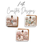 Book Lover Design Bundle | 14 Coasters, 14 Mug Wraps, 14 Bookmarks & 24 Floral Clipart Elements
