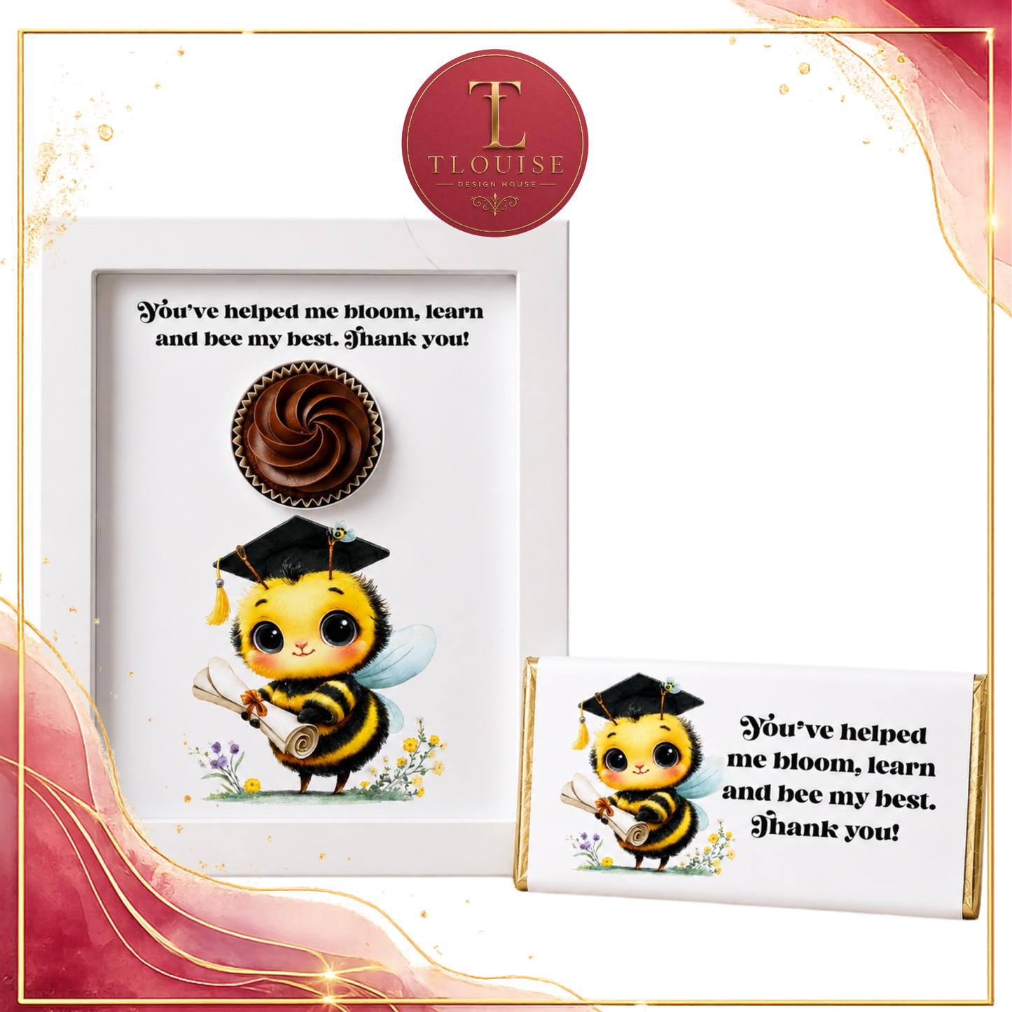 Teacher Cupcake insert & Chocolate Bar Wrapper Set