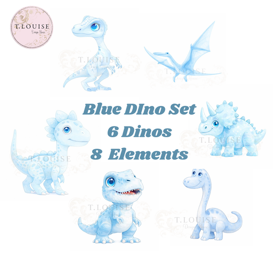 Blue Baby Dino artwork set