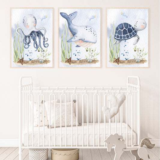 Under the Sea Nursery Bundle: Baby Stats & Milestone PNG Files