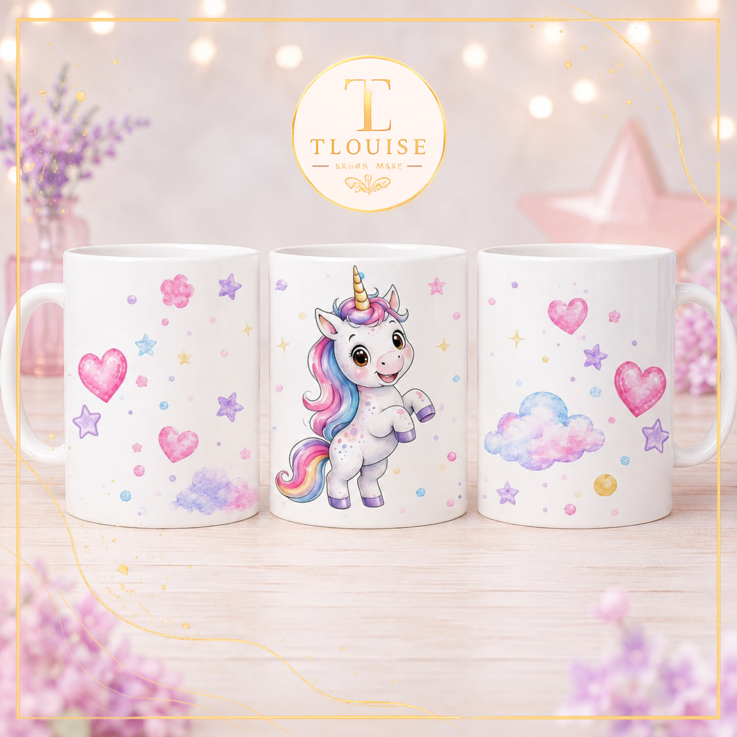 Cute Watercolour Unicorn Digital Collection | Mug Wraps, Bookmarks, Coasters, Notepad Pages & Clip Art PNG Bundle