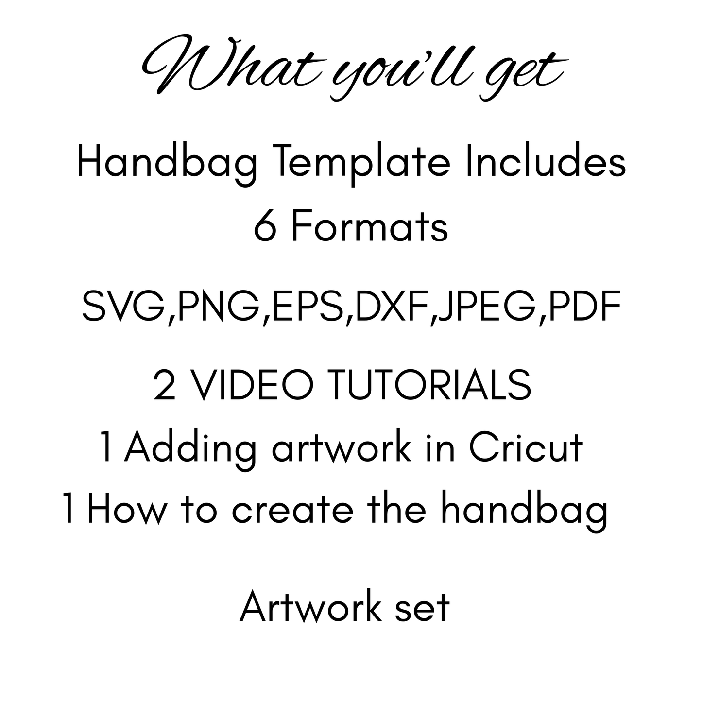 Handbag Template Style 1 with Evie Artwork