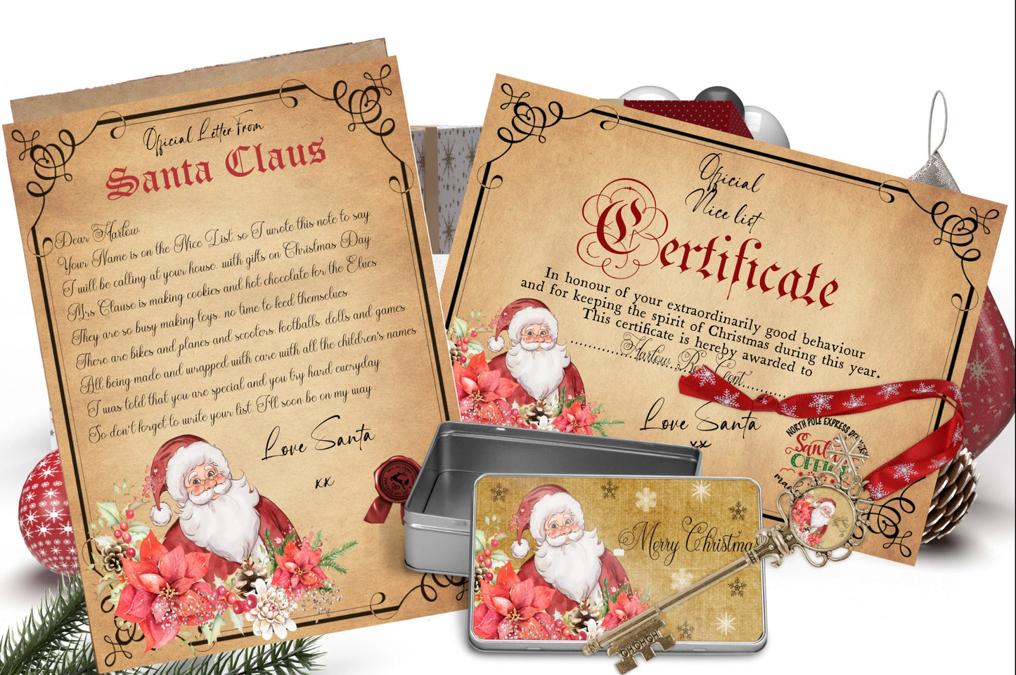 Santa's Nice List Certificate: Christmas PNG File (Digital Download)
