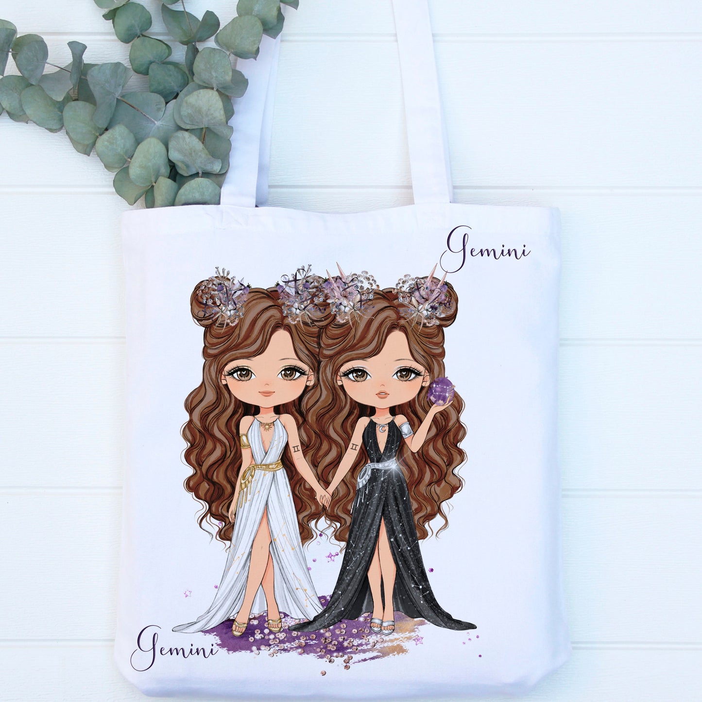 Gemini Zodiac Doll Clipart: Fashion PNG Sublimation Design (Digital Download)