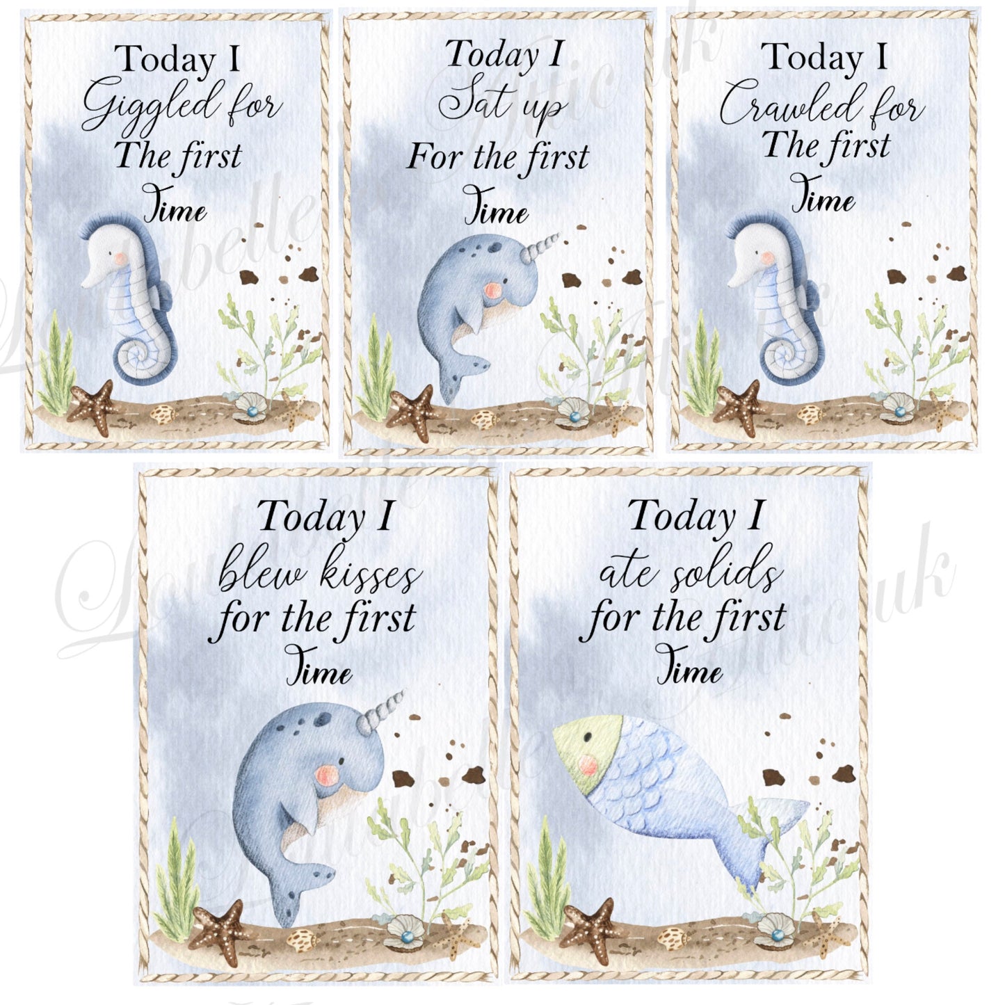 Under the Sea Nursery Bundle: Baby Stats & Milestone PNG Files