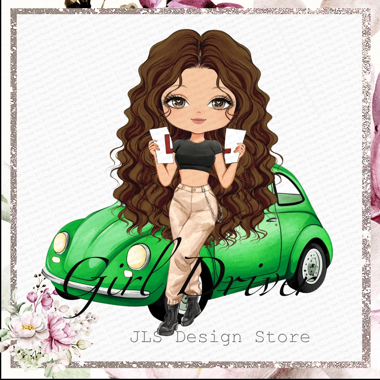Driver Girl Clipart Set: Customizable New Driver PNG (Digital Download